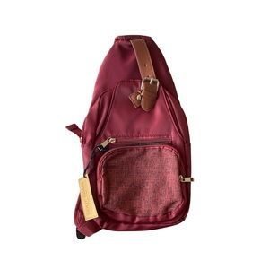 NWT Gold Coast Burgundy Sling Backpack X55